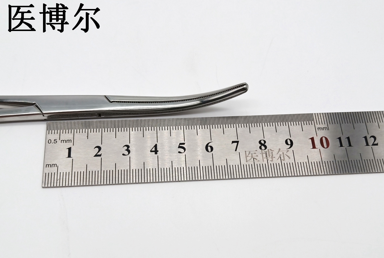 医用止血钳亮光弯头20cm