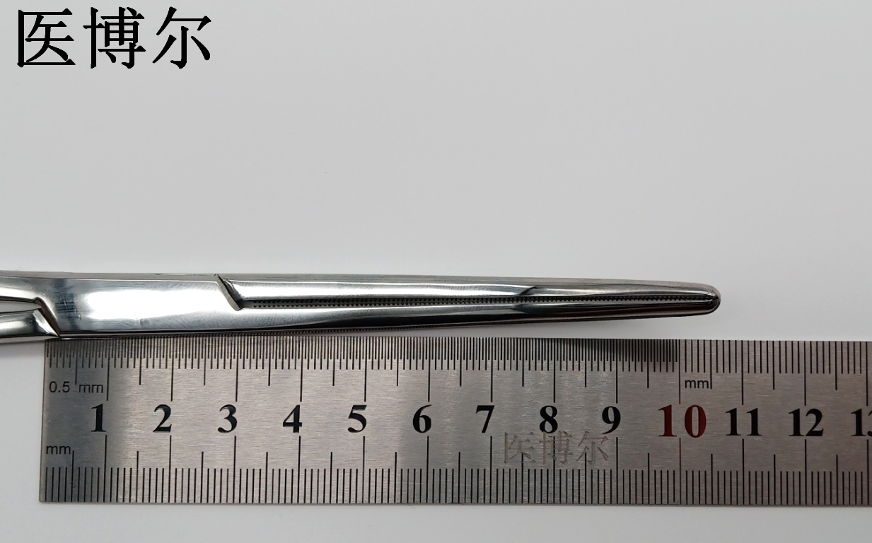 医用止血钳亮光弯头24cm