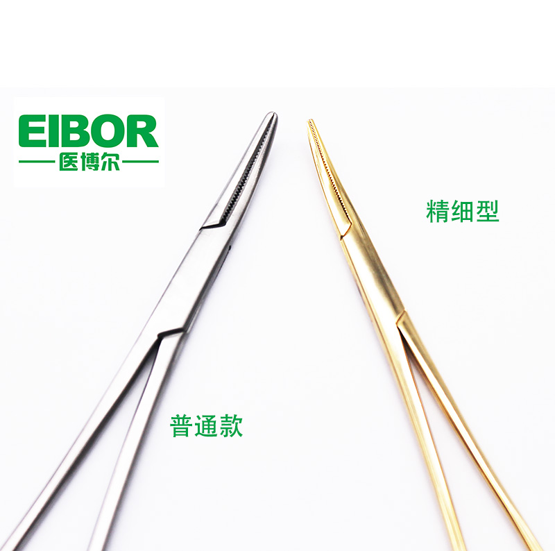 医用止血钳金色弯头12.5cm