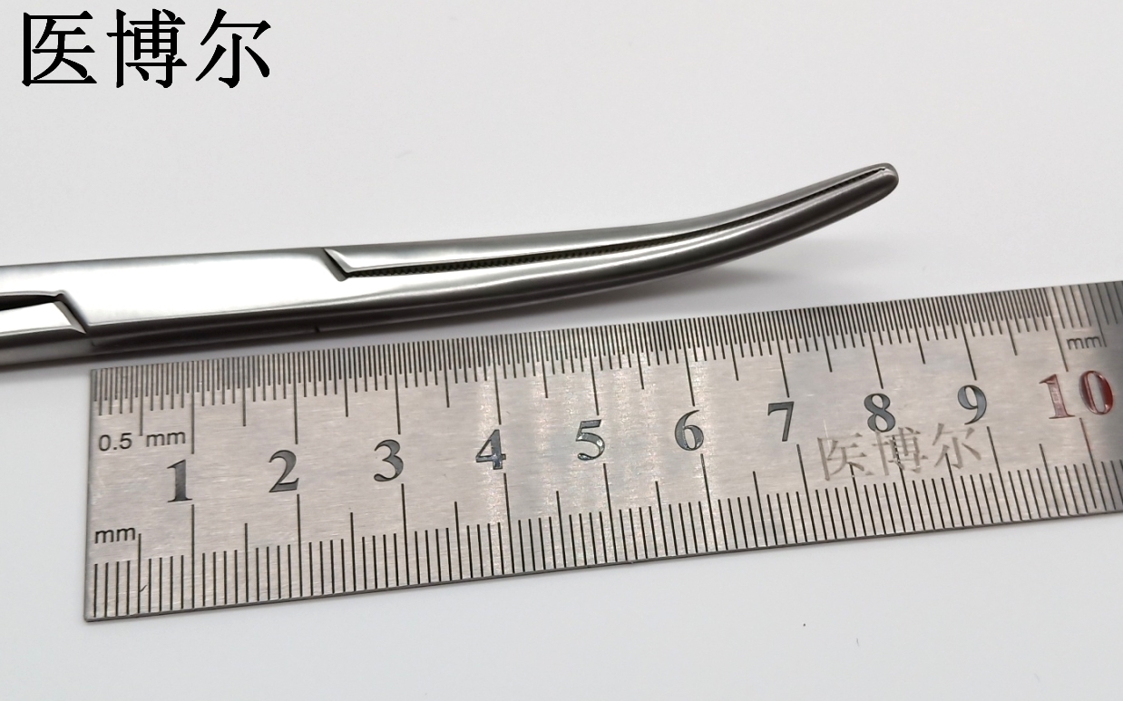 医用止血钳哑光弯头23cm