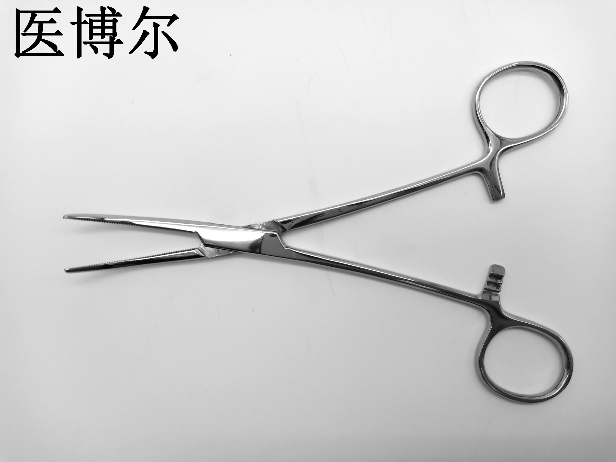 医用止血钳亮光弯头16cm