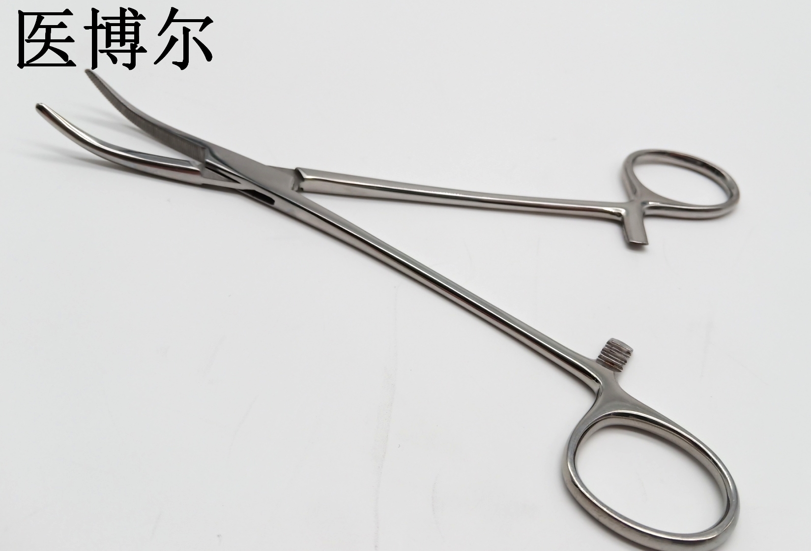 医用止血钳亮光弯头18cm
